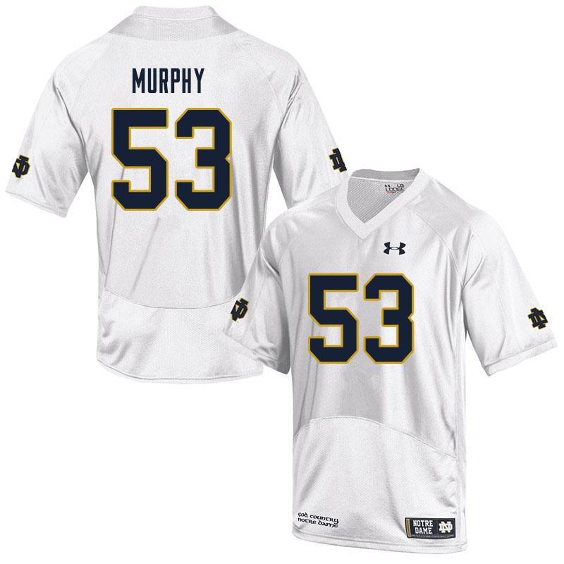 Men's NCAA Notre Dame Fighting Irish #53 Quinn Murphy Stitched College Under Armour Authentic White Football Jersey CW10I81ZE